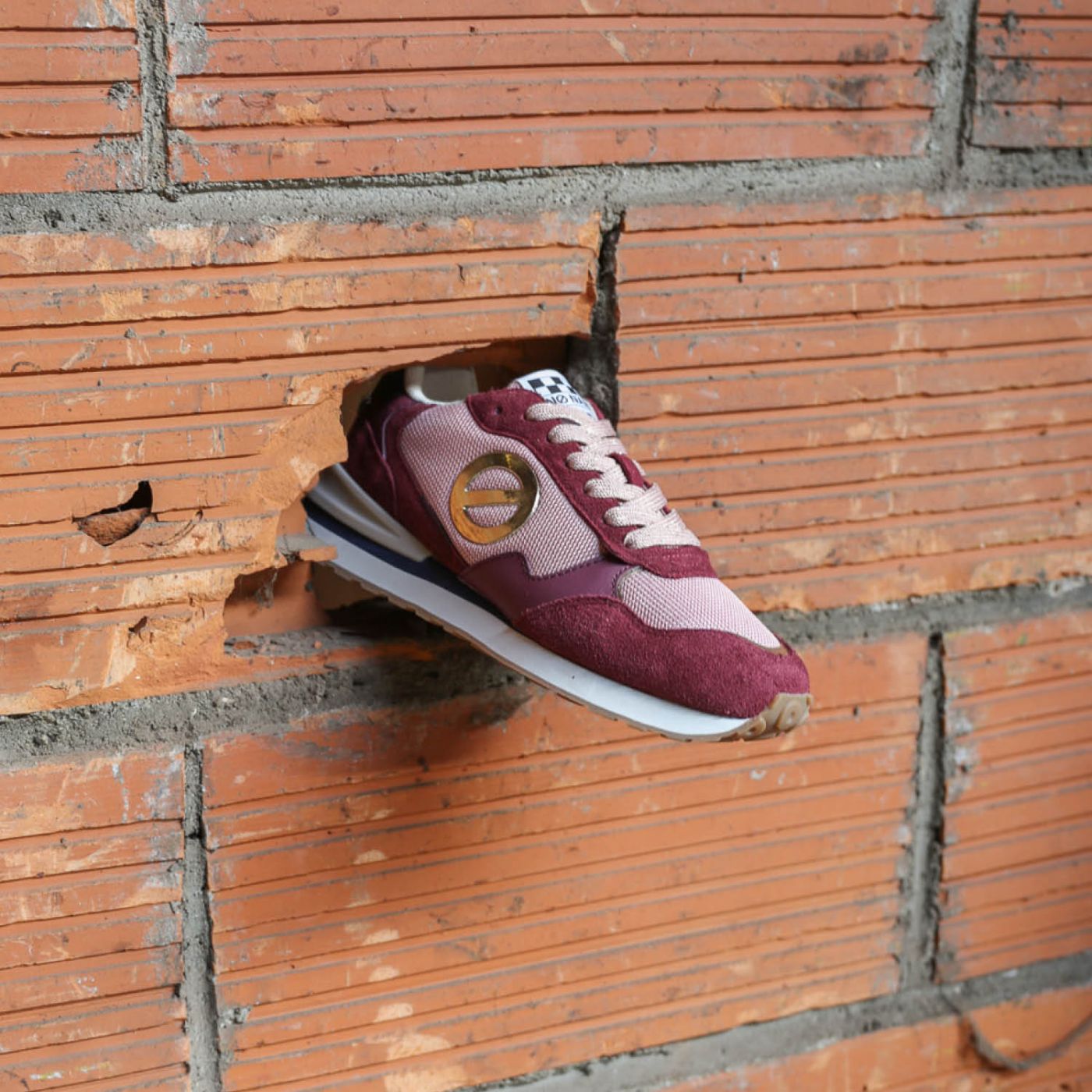 TOVA RUNNER W  -  SUEDE/KNIT/NAP.  - BORDEAUX/ROSA